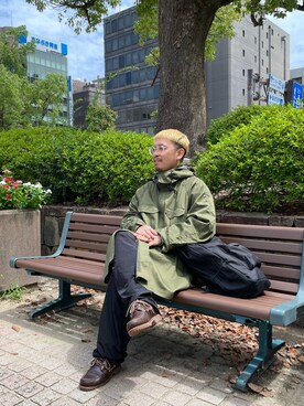 「オリーブ」｜「アイテム（その他アウター）」を使った、takayaikedaさん（メンズ・167cm）の秋コーディネート
