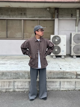 「CIAOPANIC（チャオパニック）のBIGポケットチェックシャツ（シャツ/ブラウス）」を使った、takayaikedaさん（メンズ・167cm）の夏コーディネート