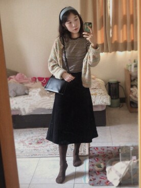 「CLANE（クラネ）のアイテム（ショルダーバッグ）」を使った、umekoさん（レディース・156cm）の春コーディネート