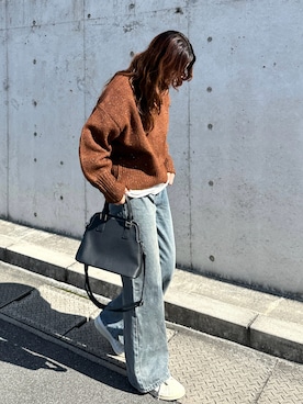 「tiptop（ティップトップ）のアイテム（デニムパンツ）」を使った、KASUMIさん（レディース・161cm）の秋コーディネート