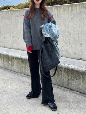 「アイテム（デニムジャケット）」を使った、KASUMIさん（レディース・161cm）の秋コーディネート