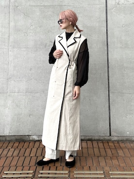 「シア―ブラウス」｜「アイテム（その他）」を使った、KASUMIさん（レディース・161cm）の夏コーディネート