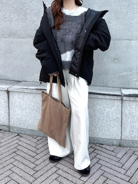 「tiptop」｜「アイテム（ブルゾン）」を使った、KASUMIさん（レディース・161cm）の冬コーディネート