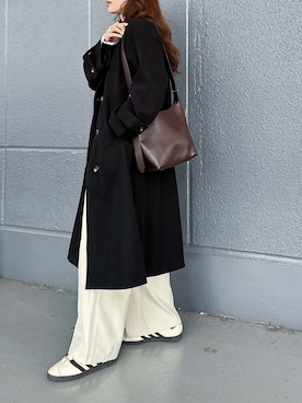 「アイテム（スラックス）」を使った、KASUMIさん（レディース・161cm）の冬コーディネート