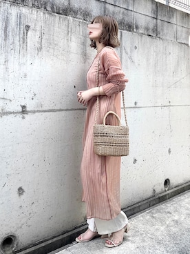 「シアーワンピース」｜「アイテム（その他）」を使った、KASUMIさん（レディース・161cm）の春コーディネート
