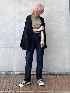 「MAISON KITSUNE」｜「アイテム（その他）」を使った、KASUMIさん（レディース・161cm）の秋コーディネート