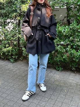 「アイテム（トレンチコート）」を使った、KASUMIさん（レディース・161cm）の秋コーディネート