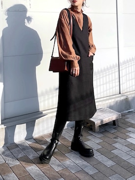 「URBAN RESEARCH ROSSO」｜「アイテム（その他）」を使った、KASUMIさん（レディース・161cm）の冬コーディネート