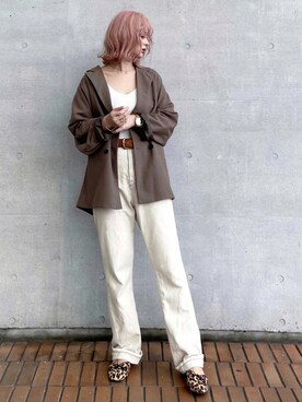 「INTER FACTORY（インターファクトリー）のアイテム（テーラードジャケット）」を使った、KASUMIさん（レディース・161cm）の夏コーディネート