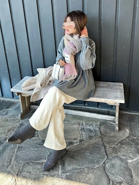 「ぺプラムトップス」｜「アイテム（その他アウター）」を使った、KASUMIさん（レディース・161cm）の冬コーディネート