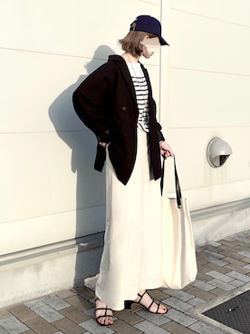 「INTER FACTORY（インターファクトリー）のアイテム（テーラードジャケット）」を使った、KASUMIさん（レディース・161cm）の春コーディネート