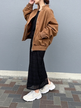 「アイテム（ブルゾン）」を使った、KASUMIさん（レディース・161cm）の秋コーディネート