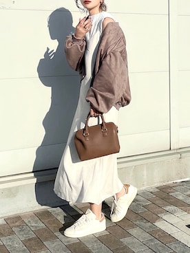 「andme（アンドミー）のアイテム（ブルゾン）」を使った、KASUMIさん（レディース・161cm）の秋コーディネート