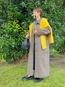 「秋」｜「アイテム（ステンカラーコート）」を使った、ɴɪᴄᴏ.ᴀʏᴀさん（レディース・149cm）の秋コーディネート