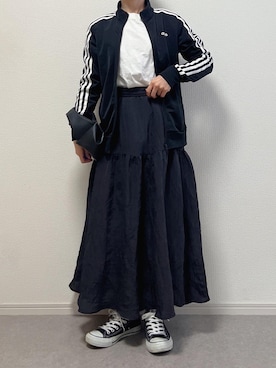 「CONVERSE（コンバース）のCONVERSE コンバース オール スター オックス / ALL STAR OX(BLACK) 32160321（スニーカー）」を使った、ɴɪᴄᴏ.ᴀʏᴀさん（レディース・149cm・30代）の春コーディネート