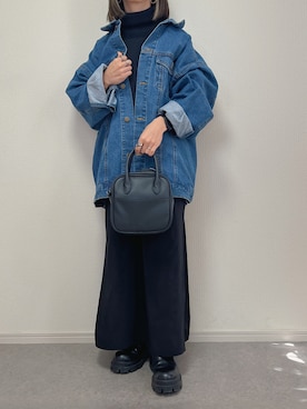 「DISCOAT（ディスコート）のアイテム（デニムジャケット）」を使った、ɴɪᴄᴏ.ᴀʏᴀさん（レディース・149cm）の冬コーディネート