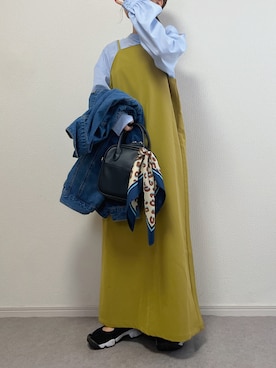 「DISCOAT（ディスコート）のアイテム（デニムジャケット）」を使った、ɴɪᴄᴏ.ᴀʏᴀさん（レディース・149cm）の春コーディネート