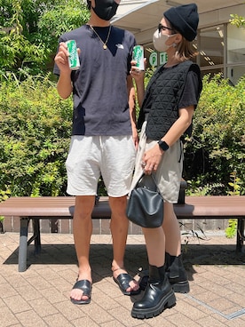 「真夏のアクティブスタイル」｜「アイテム（ニットキャップ/ビーニー）」を使った、ɴɪᴄᴏ.ᴀʏᴀさん（レディース・149cm）の夏コーディネート