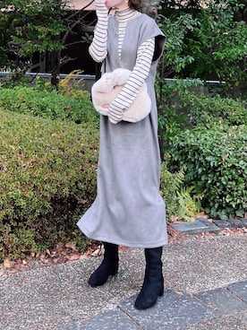 「SUGAR BISKET（シュガービスケット）のアイテム（トップス）」を使った、minmin08_さん（レディース・158cm）の冬コーディネート