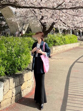 「GRL（グレイル）のニットマーメイドスカート（スカート）」を使った、minmin08_さん（レディース・158cm）の春コーディネート