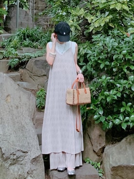 「キャップ女子」｜minmin08_さん（レディース・158cm）の夏コーディネート