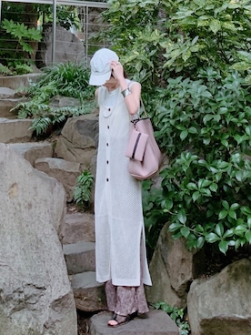 「キャップ女子」｜minmin08_さん（レディース・158cm）の夏コーディネート