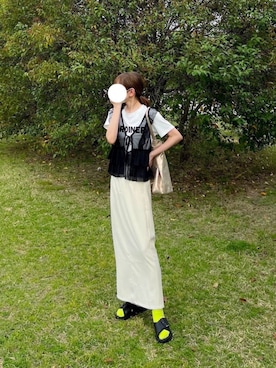 「アイテム（長傘）」を使った、minmin08_さん（レディース・158cm）の冬コーディネート