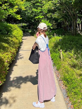 「アイテム（ワンピース、ピンク系）」を使った、minmin08_さん（レディース・158cm）の春コーディネート