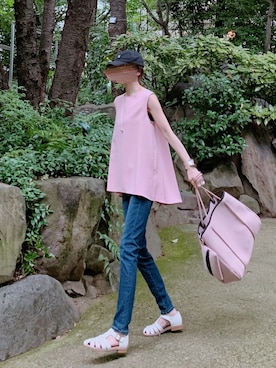 「キャップ女子」｜minmin08_さん（レディース・158cm）の夏コーディネート