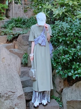 「キャップ女子」｜minmin08_さん（レディース・158cm）の夏コーディネート