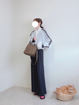 「アイテム（ナイロンジャケット）」を使った、minmin08_さん（レディース・158cm）の冬コーディネート