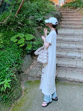 「キャップ女子」｜minmin08_さん（レディース・158cm）の夏コーディネート