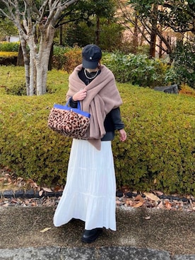 「レイヤードスタイル」｜「しまむら（シマムラ）のアイテム（スウェット）」を使った、minmin08_さん（レディース・158cm）の冬コーディネート