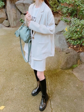 「バミューダパンツ」｜「アイテム（ジャケット/アウター）」を使った、minmin08_さん（レディース・158cm）の秋コーディネート