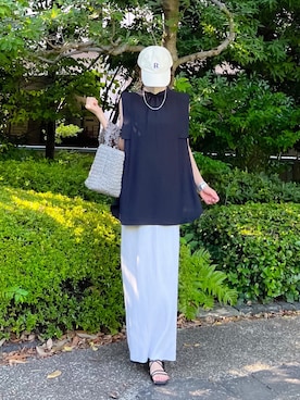 「シンフルコーデ」｜「アイテム（サンダル）」を使った、minmin08_さん（レディース・158cm）の夏コーディネート