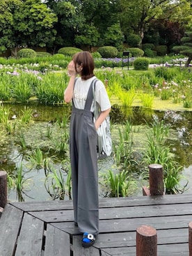 「ms+ ideal（エムズプラスアイディール）のアイテム（サロペット/オーバーオール）」を使った、minmin08_さん（レディース・158cm）の春コーディネート
