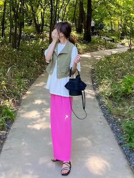 「SUGAR BISKET（シュガービスケット）のアイテム（スカート）」を使った、minmin08_さん（レディース・158cm）の夏コーディネート