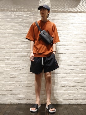 「アイテム（帽子）」を使った、uchidaさん（メンズ・172cm・20代）の夏コーディネート
