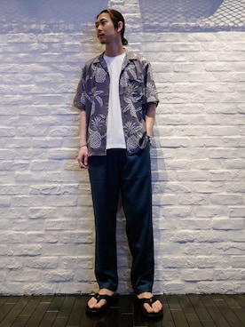 「ビーチサンダル」｜uchidaさん（メンズ・172cm・20代）の夏コーディネート