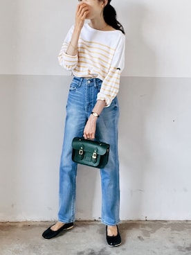 「repos（ルポ）のアイテム（シューズ）」を使った、mayumi+さん（レディース・158cm）の秋コーディネート