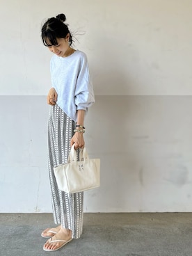 「ISOOK（アイスー）のアイテム（スウェット）」を使った、mayumi+さん（レディース・158cm）の秋コーディネート