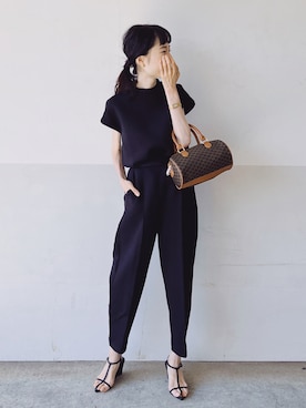 「UR'S（ユアーズ）のﾀﾞﾝﾎﾞｰﾙｺｸｰﾝﾊﾟﾝﾂ（その他パンツ）」を使った、mayumi+さん（レディース・158cm）の夏コーディネート