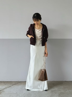 「アイテム（アンダーウェア）」を使った、mayumi+さん（レディース・158cm）の秋コーディネート