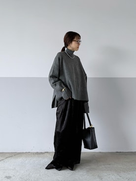 「アイテム（バングル/リストバンド）」を使った、mayumi+さん（レディース・158cm）の秋コーディネート