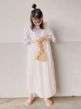 「repos（ルポ）のアイテム（トップス）」を使った、mayumi+さん（レディース・158cm）の夏コーディネート