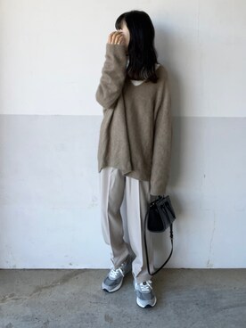 「ISOOK（アイスー）のアイテム（ニット/セーター）」を使った、mayumi+さん（レディース・158cm）の秋コーディネート