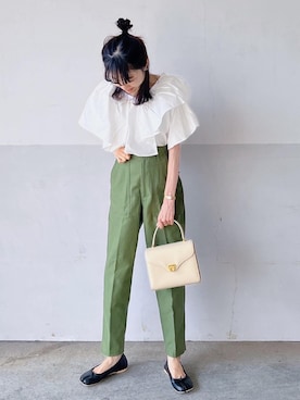 「repos（ルポ）のアイテム（シューズ）」を使った、mayumi+さん（レディース・158cm）の春コーディネート
