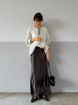 「UR'S（ユアーズ）のアイテム（スカート）」を使った、mayumi+さん（レディース・158cm）の秋コーディネート
