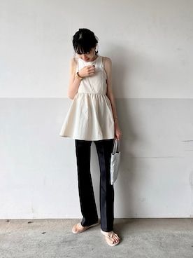 「ファッションを楽しもう」｜「アイテム（キャミソール）」を使った、mayumi+さん（レディース・158cm）の秋コーディネート