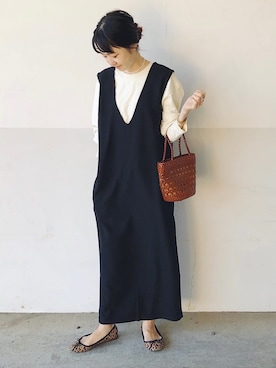 「repos（ルポ）のアイテム（スウェット）」を使った、mayumi+さん（レディース・158cm）の春コーディネート